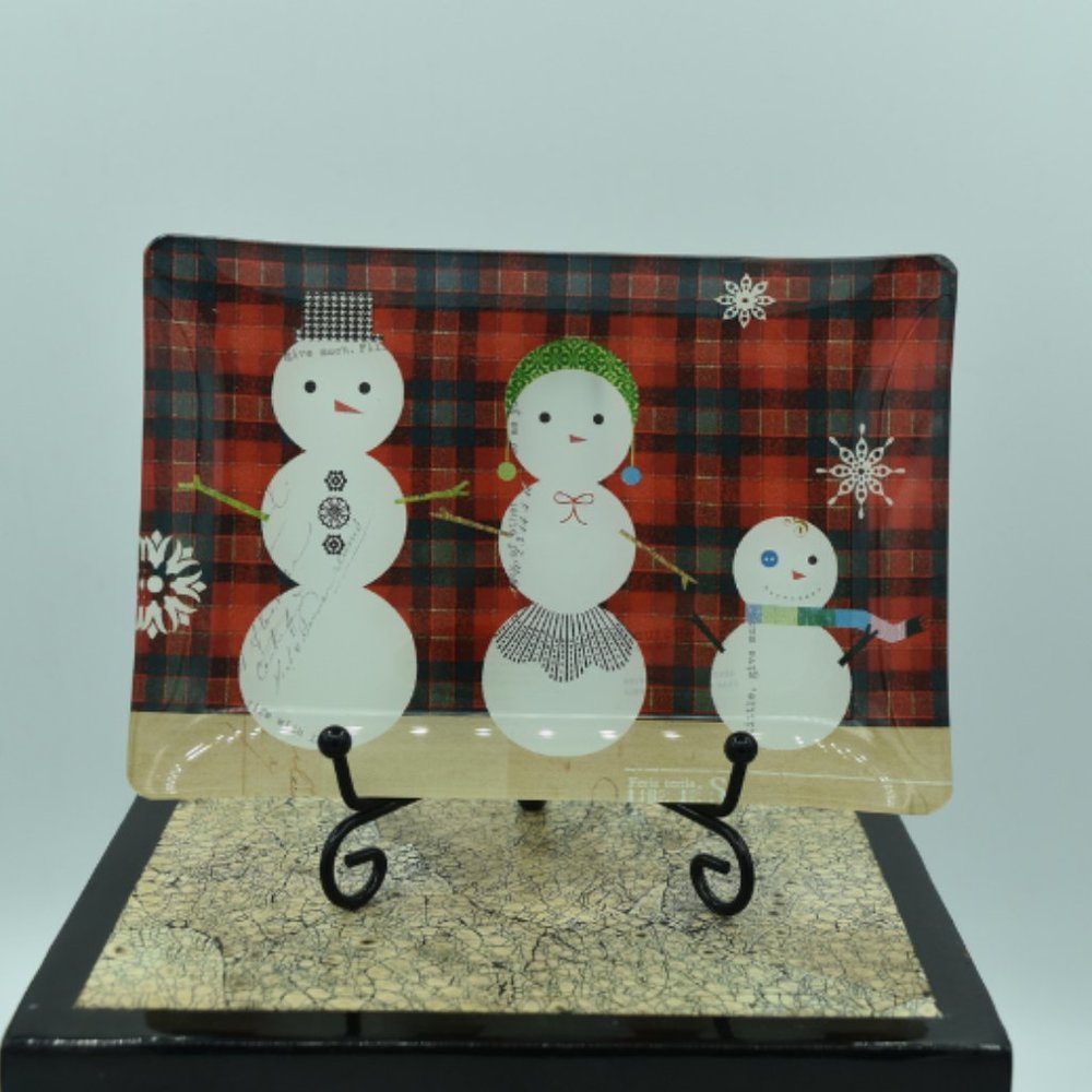 Fringe Studio Snowman Glass Tray